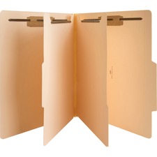 Business Source Letter Recycled Classification Folder 8 1/2" x 11" - 2" Expansion - 2" Fastener Capacity - 2 Divider(s) - 18 pt. - 10% Recycled - 10 / Box