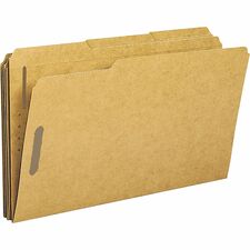 Business Source 1/3 Tab Cut Legal Recycled Fastener Folder 8 1/2" x 14" - 2 Fastener(s) - Top Tab Location - Assorted Tab Position - 10% Recycled - 50 / Box