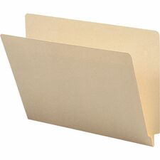 Business Source Straight Tab Cut Letter Recycled End Tab File Folder 8 1/2" x 11" - End Tab Location - 10% Recycled - 100 / Box