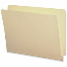 Business Source Straight Tab Cut Letter Recycled End Tab File Folder 8 1/2" x 11" - End Tab Location - 11 pt. - 10% Recycled - 100 / Box