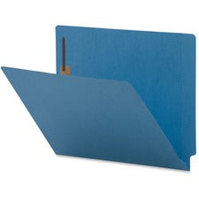 Business Source Letter Recycled Fastener Folder 8 1/2" x 11" - 2 Fastener(s) - End Tab Location - Blue - 10% Recycled - 50 / Box
