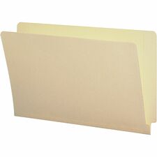 Business Source Straight Tab Cut Legal Recycled End Tab File Folder 8 1/2" x 14" - End Tab Location - 10% Recycled - 100 / Box