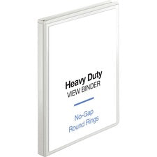 Business Source Round-ring View Binder 1/2" Binder Capacity - Letter - 8 1/2" x 11" Sheet Size - 125 Sheet Capacity - Fastener(s): Round Ring - Pocket(s): 2, Internal - Polypropylene, Chipboard, Board - White - Wrinkle-free, Non-glare, Transfer Safe, Gap-