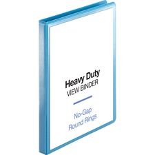 Business Source Round-ring View Binder 1/2" Binder Capacity - Letter - 8 1/2" x 11" Sheet Size - 125 Sheet Capacity - Fastener(s): Round Ring - Pocket(s): 2, Internal - Polypropylene, Chipboard, Board - Light Blue - Wrinkle-free, Non-glare, Transfer Safe,