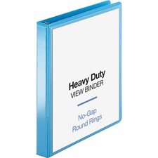 Business Source Round-ring View Binder 1" Binder Capacity - Letter - 8 1/2" x 11" Sheet Size - 225 Sheet Capacity - Fastener(s): Round Ring - Pocket(s): 2, Internal - Polypropylene, Chipboard, Board - Light Blue - Wrinkle-free, Non-glare, Transfer Safe, G