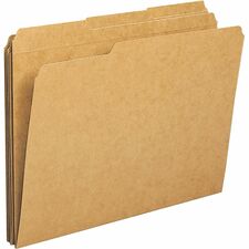 Business Source 1/3 Tab Cut Letter Recycled Classification Folder 8 1/2" x 11" - Top Tab Location - Assorted Tab Position - 11 pt. - 10% Recycled - 100 / Box