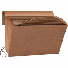 Business Source Letter Recycled Expanding File 8 1/2" x 11" - 21 Pocket(s) - Brown - 30% Recycled - 1 Each