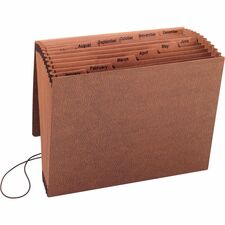 Business Source Letter Recycled Expanding File 8 1/2" x 11" - 12 Pocket(s) - Brown - 30% Recycled - 1 Each