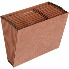 Business Source Letter Recycled Expanding File 8 1/2" x 11" - 12 Pocket(s) - Brown - 30% Recycled - 1 Each