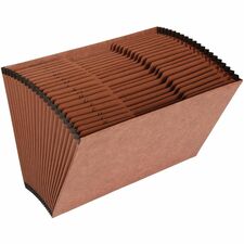 Business Source Legal Recycled Expanding File 8 1/2" x 14" - 21 Pocket(s) - Brown - 30% Recycled - 1 Each