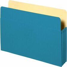 Business Source Letter Recycled File Pocket 8 1/2" x 11" - 3 1/2" Expansion - Blue - 10% Recycled - 1 Each