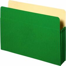 Business Source Letter Recycled File Pocket 8 1/2" x 11" - 3 1/2" Expansion - Green - 10% Recycled - 1 Each
