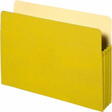 Business Source Letter Recycled File Pocket 8 1/2" x 11" - 3 1/2" Expansion - Yellow - 10% Recycled - 1 Each
