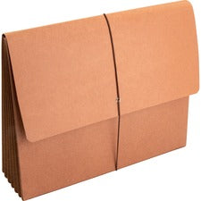 Business Source Letter Recycled File Wallet 8 1/2" x 11" - 5 1/4" Expansion - Brown - 30% Recycled - 1 Each