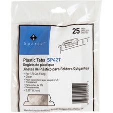 Business Source Plastic Clear Tabs 25 Tab(s) - 2.25" Tab Width - Clear Plastic Tab(s) - 25 / Pack
