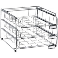 Alba Letter Tray 3 Tier(s) - 15.16" Height x 12.40" Width x 9.45" Depth - Anti-slip - Metal, Plastic - 1 Each
