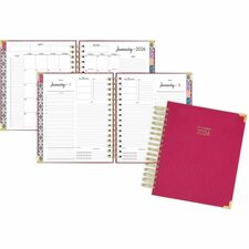At-A-Glance Harmony Hardcover Daily Monthly Planner, Berry, Medium, 7" x 8 3/4" Medium - Daily, Monthly - 12 Month - January 2026 to December 2026 - 7:00 AM to 8:00 PM - Hourly - 1 Month, 1 Day Double Page Layout - 7" x 8 3/4" Sheet Size - White Sheet - W