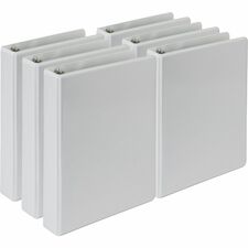 Samsill View Binder 1" Binder Capacity - 5 1/2" x 8 1/2" Sheet Size - 3 Ring(s) - Fastener(s): Round Ring - Pocket(s): 2, Internal - Poly, Polypropylene, Chipboard - White - Durable, Clear Overlay, Non-glare, PVC-free, Non-stick, Ink-transfer Resistant, C