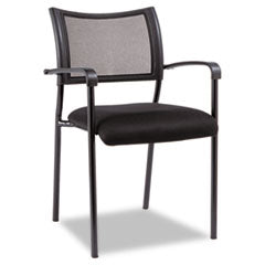 Alera Eikon Series Stacking Mesh Guest Chair, 20.86" x 24.01" x 33.07", Black Seat, Black Back, Black Base, 2/Carton