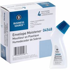 Business Source Envelope Moistener 2.20 fl oz - Blue - Fast-drying, Clog-free, Non-toxic - 4 / Pack