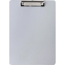 Business Source Plastic Clipboard 8 1/2" x 11" Sheet Size - Plastic - Silver - 1 Each