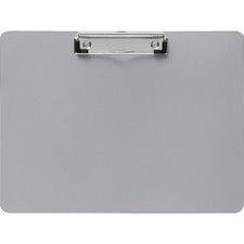 Business Source Landscape Plastic Clipboard 8 1/2" x 11" Sheet Size - Plastic - Silver - 1 Each