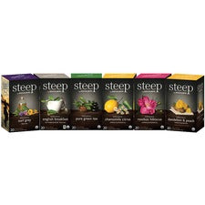 Steep by Bigelow&reg; Organic Assorted Flavor Bag 120 Teabag - 20/Box - 20 / Carton