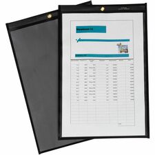 C-Line Stitched Shop Ticket Holders Support 8.50" x 14" , 11" x 14" Media - Vinyl - Black, Clear - Heavy Duty - 25 / Box