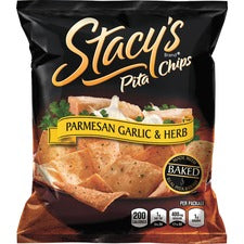 Stacy's Baked Pita Chips No Artificial Flavor, No Artificial Color, Low Fat, No MSG - Parmesan Garlic & Herb - 24 / Box