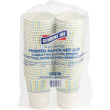 Genuine Joe 12 oz Hot Beverage Cups 12 fl oz - Assorted - Paper - Hot Chocolate, Cappuccino, Tea, Coffee, Beverage - 50 / Pack
