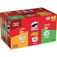 Pringles Crisps Grab 'N Go Variety Pack Cheddar Cheese, Original, Sour Cream & Onion/ - 48 / Carton