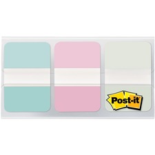 Post-it&reg; Durable Tabs 12 Tab(s)/Set - 1" Tab Height x 1.50" Tab Width - Blue, Pink, Green Tab(s) - Removable - 36 / Pack