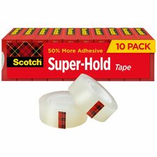 Scotch Super-Hold Tape 27.78 yd Length x 0.75" Width - Clear - 10 / Pack