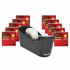 Scotch Super-Hold Tape 27.78 yd Length x 0.75" Width - Clear - Dispenser Included - 10 / Pack