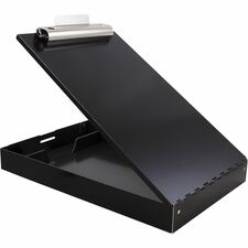 Saunders Redi-Rite Aluminum Storage Clipboard 8 1/2" x 11" Sheet Size - Aluminum - Black - 1 Each