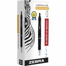Zebra SARASA dry X1 Retractable Gel Pen Retractable - Black Ink - Dry, Gel-based - 1 Dozen