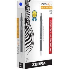 Zebra SARASA dry X1 Retractable Gel Pen Retractable - Blue Ink - Dry, Gel-based - 1 Dozen
