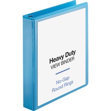 Business Source Heavy-duty View Binder 1 1/2" Binder Capacity - Letter - 8 1/2" x 11" Sheet Size - 350 Sheet Capacity - Fastener(s): Round Ring - Pocket(s): 2, Internal - Polypropylene-covered Chipboard - Light Blue - Wrinkle-free, Non-glare, Ink-transfer