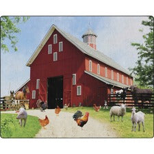 Flagship Carpets Barn Animals Classroom Rug Floor Rug - 13.17 ft Length x 10.50 ft Width x 0.50" Thickness - Rectangle - Multicolor - Yarn