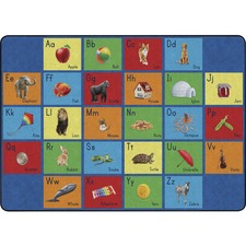 Flagship Carpets See My Alphabet Classroom Rug Floor Rug - 100" Length x 72" Width x 0.50" Thickness - Rectangle - Multicolor - Yarn