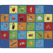 Flagship Carpets See My Alphabet Classroom Rug Floor Rug - 13.17 ft Length x 10.50 ft Width x 0.50" Thickness - Rectangle - Multicolor - Yarn