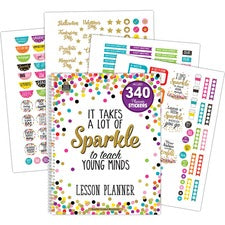 Teacher Created Resources Confetti Lesson Planner Academic - 40 Week - Wire Bound - Multi - 11" Height x 8.5" Width - Appointment Schedule, Event Planning Sheet - 1 Each