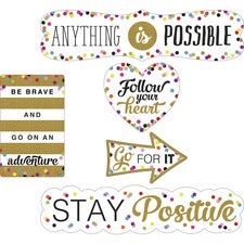 Teacher Created Resources Confetti Positive Accents Residue-free, Write on/Wipe off - Multicolor - 10 / Pack