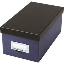 Oxford Index Card Storage Box External Dimensions: 11.5" Length x 6.5" Width x 5" Height - Media Size Supported: Index Card 4" x 6" - 1000 x Index Card (4" x 6") - Indigo, Black - For Index Card, Recipe, Photo, Notes - Recycled - 1 Each