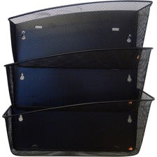 Alba Mesh Wall File Set 3 Pocket(s) - Compartment Size : 6.69" x 13.78" x 4.72" - 15.94" Height4.72" Depth x 13.78" Length - Black - Steel, Metal - 1 Each