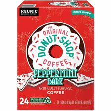 The Original Donut Shop&reg; K-Cup, Pod Peppermint Bark Keurig Single-Serve K-Cup Pods, Light Roast Coffee, 24 Count Compatible with K-Cup Brewer - Light - K-Cup, Pod - Peppermint Bark - Kosher - 24 / Pack