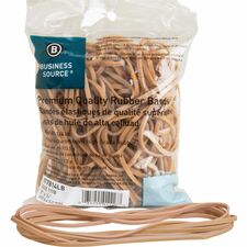 Business Source Rubber Bands Size: #117B - 7" Length x 125 mil Thickness - Stretchable - Natural - 1 Bag