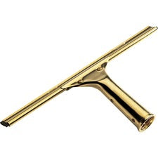 Ettore Brass Squeegee Rubber Blade - 5.5" Height x 11.8" Width x 1.3" Length - Lightweight, Changeable Blade, Streak-free - Brass - 1Each