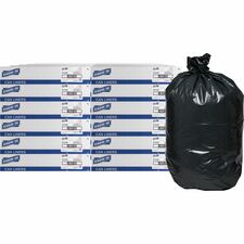 Genuine Joe Heavy-Duty Trash Can Liners 60 gal Capacity - 56" Length x 39" Width x 1.50 mil (38 Micron) Thickness - Low Density - Black - Plastic Resin - Waste, Debris, Can - 50/Box - 96 / Pallet