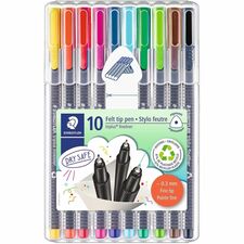 Staedtler Triplus Fineliner 10-piece Porous Point Pens 0.3 mm Fine Pen Point - Water Based - 10 Each